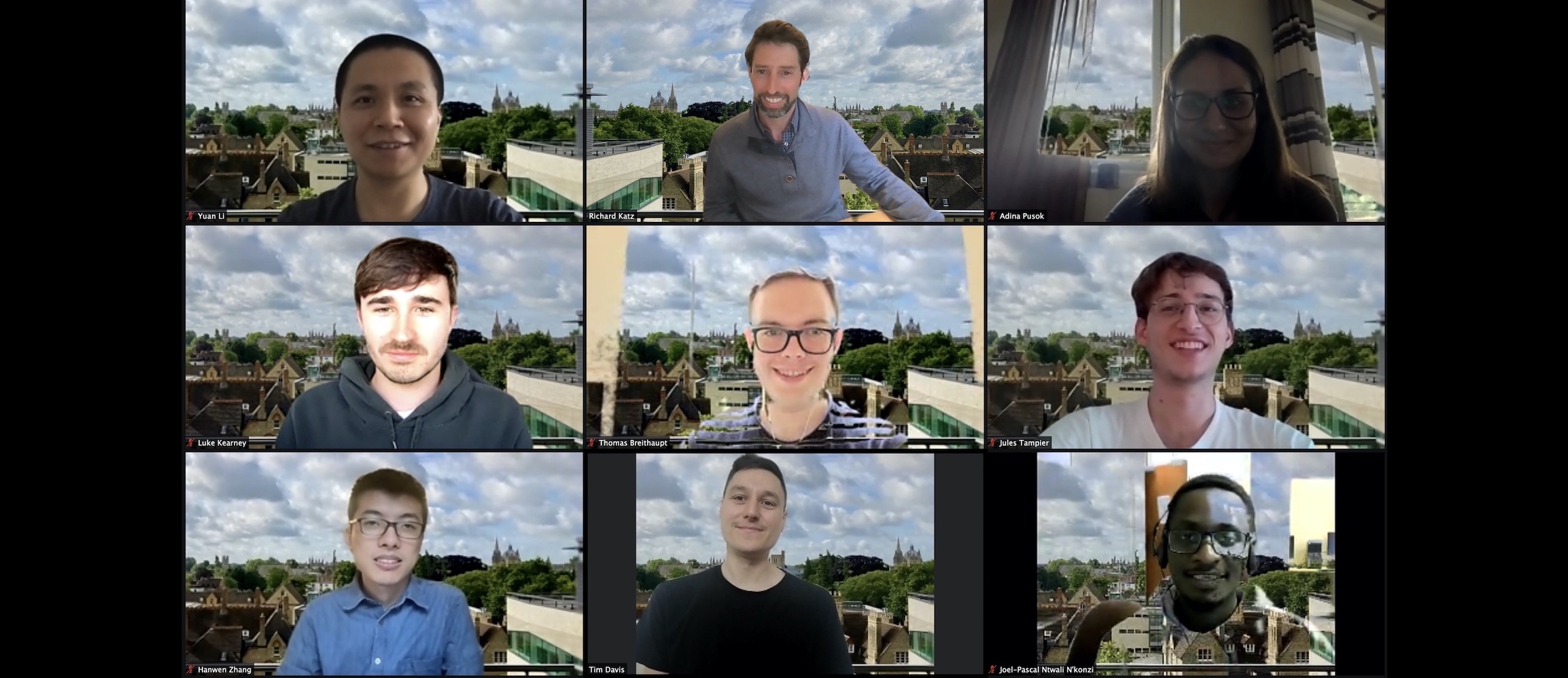 Members of the Foalab in July 2021 on a group zoom call 